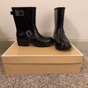 Michael Kors Black Ankle Boots with Buckle Detail